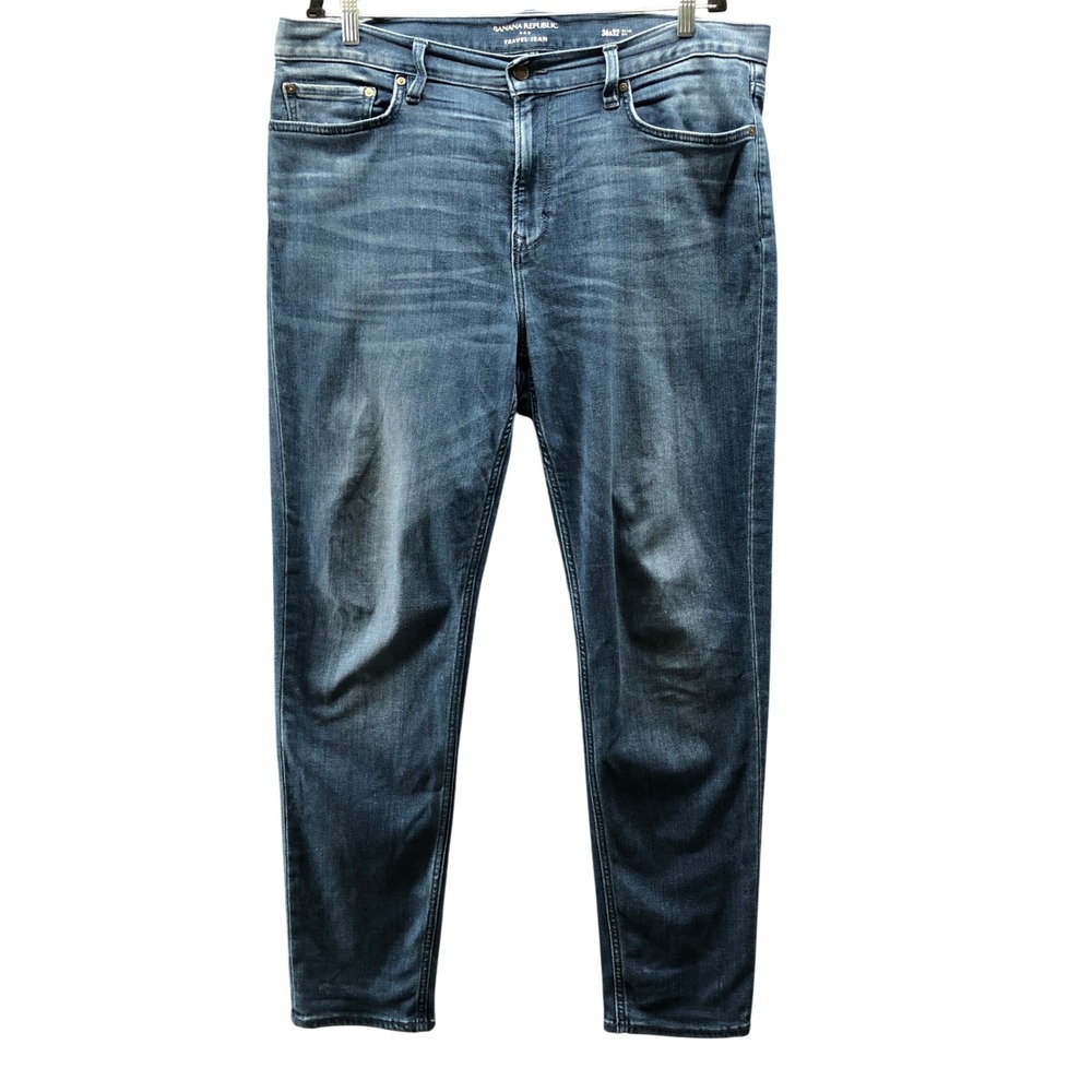 Banana Republic Travel‎ Jean Slim Fit Mens 36x32 Blue Stretch Medium Wash